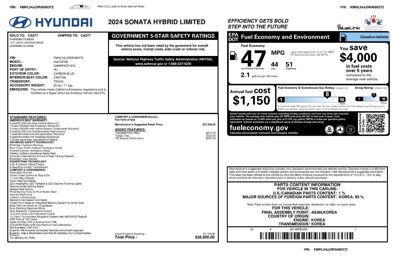 Used 2024 Hyundai Sonata Limited FWD image 3