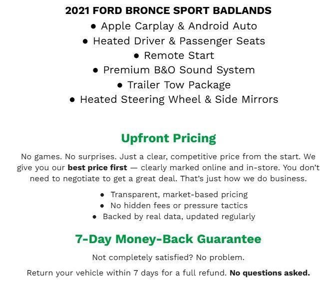 Used 2021 Ford Bronco Sport Badlands w/ Badlands Package AWD/4WD image 30