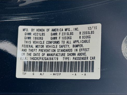Used 2016 Honda Accord EX-L image 12