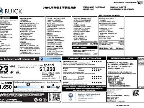 Certified 2019 Buick LaCrosse Avenir w/ Driver Confidence Package II AWD/4WD image 4
