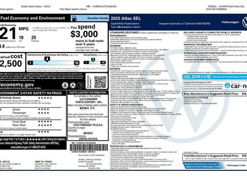 Used 2025 Volkswagen Atlas SEL AWD/4WD image 4