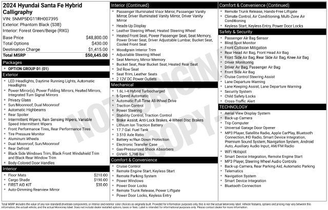 Certified 2024 Hyundai Santa Fe Calligraphy AWD/4WD image 36