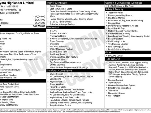 Used 2021 Toyota Highlander Limited FWD image 7
