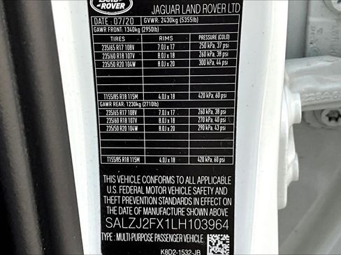 Used 2020 Land Rover Range Rover Evoque S image 34