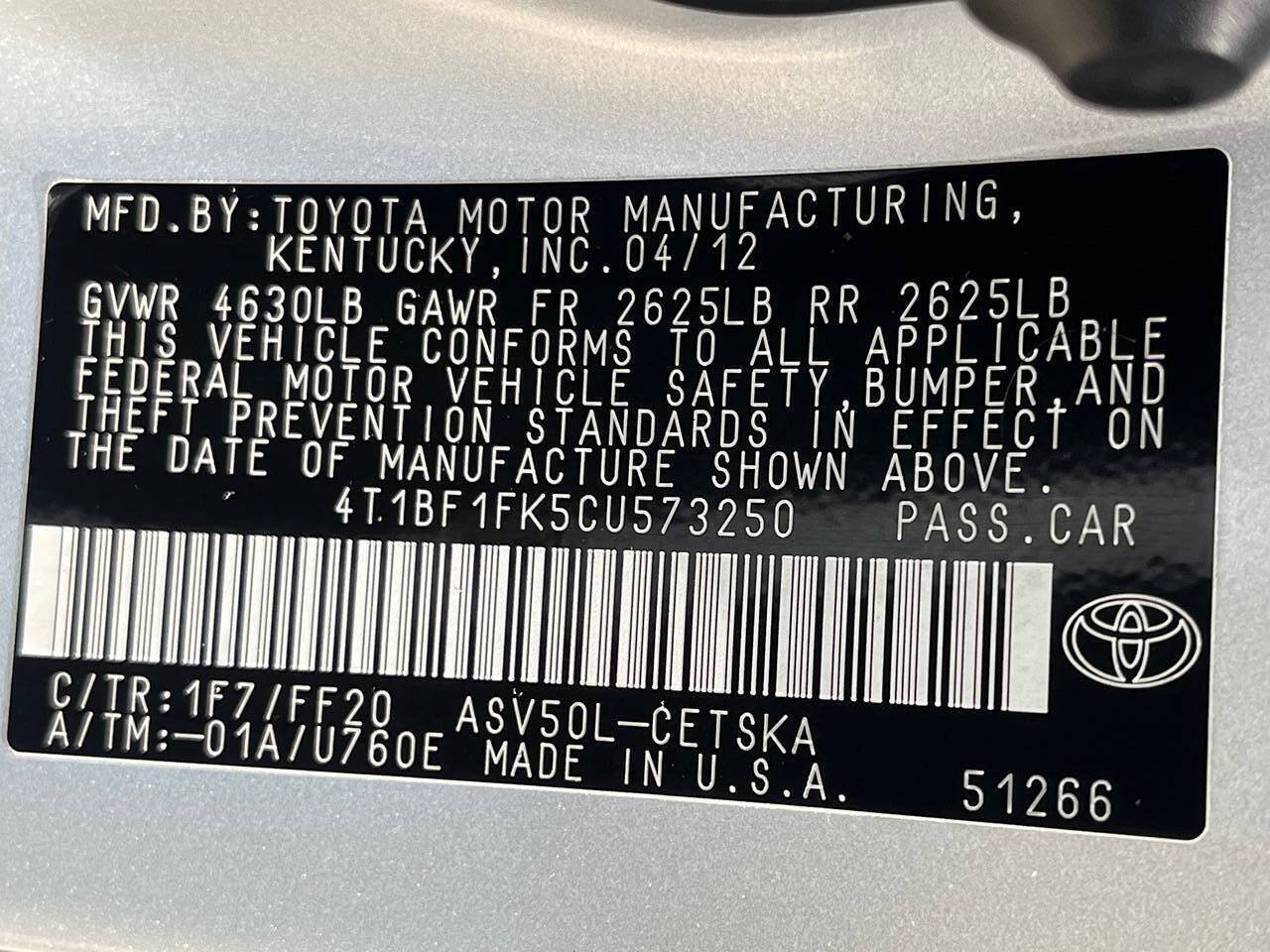 Used 2012 Toyota Camry SE FWD image 24