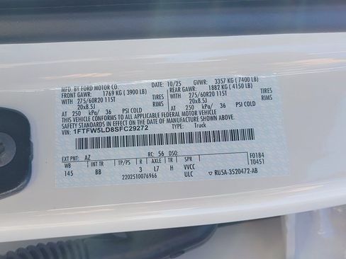 New 2025 Ford F150 Lariat w/ Equipment Group 501A Mid image 13