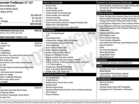 New 2026 Chevrolet TrailBlazer LT w/ Driver Confidence Package image 17
