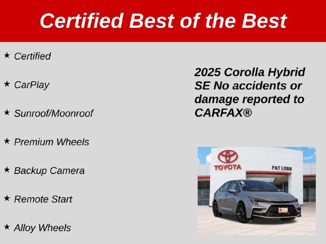 Certified 2025 Toyota Corolla Hybrid Sedan FWD image 39
