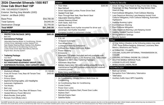 New 2026 Chevrolet Silverado 1500 RST w/ Protection Package AWD/4WD image 4