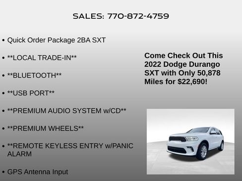 Used 2022 Dodge Durango SXT image 5