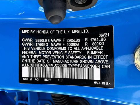 Certified 2021 Honda Civic Type R image 35