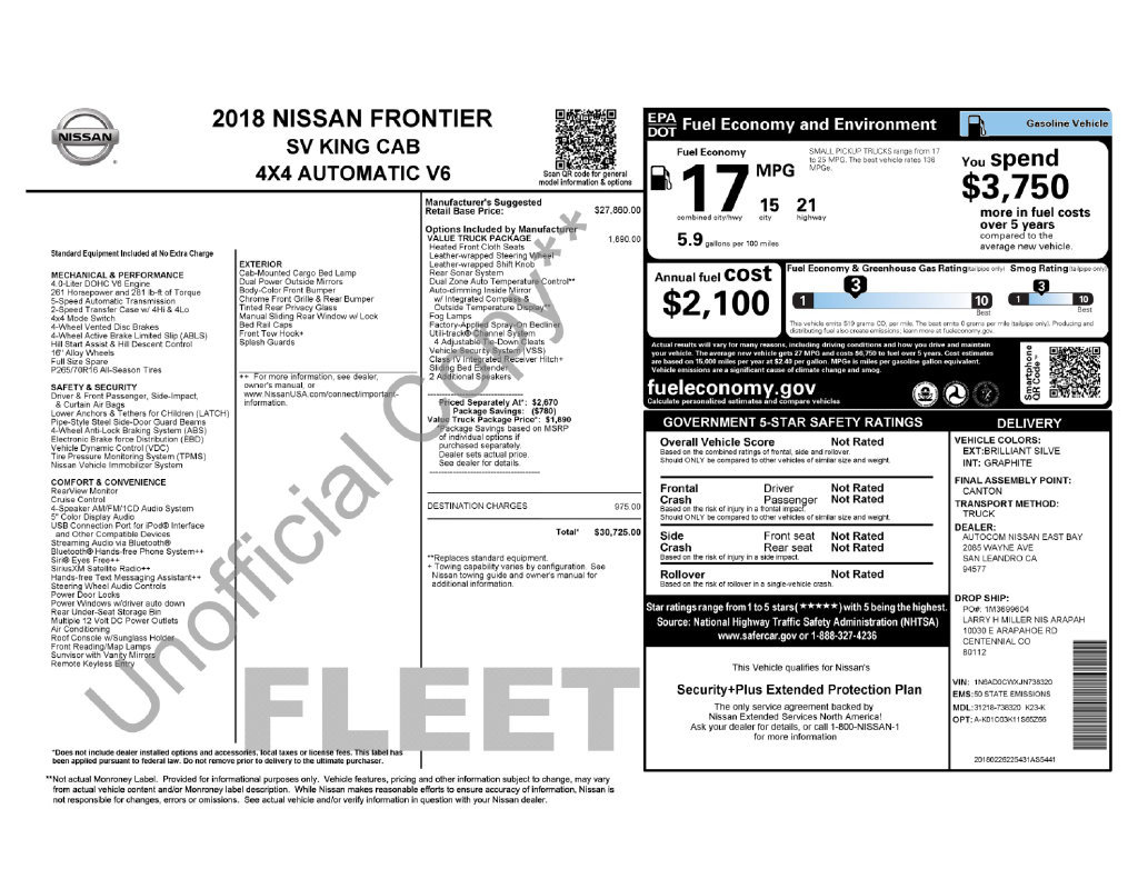 Used 2018 Nissan Frontier SV w/ Value Truck Package AWD/4WD image 24