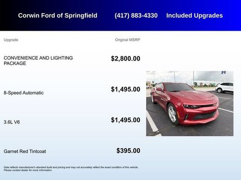 Used 2017 Chevrolet Camaro LT RWD image 5