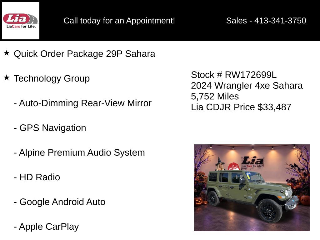 Certified 2024 Jeep Wrangler Unlimited Sahara w/ Technology Group AWD/4WD image 6