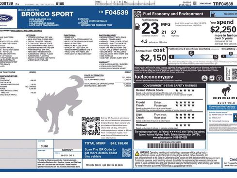 New 2026 Ford Bronco Sport Badlands w/ Bronze Package AWD/4WD image 5