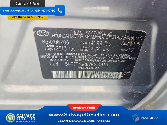Used 2007 Hyundai Sonata GLS FWD image 16