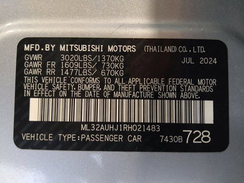 Used 2024 Mitsubishi Mirage ES FWD image 33