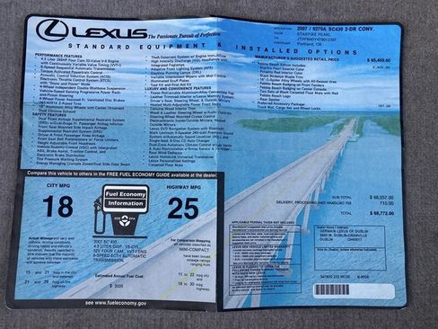 Used 2007 Lexus SC 430 Convertible RWD image 37
