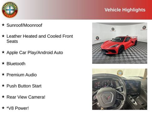 Used 2023 Chevrolet Corvette Stingray Premium Cpe w/ Z51 Performance Package RWD image 2