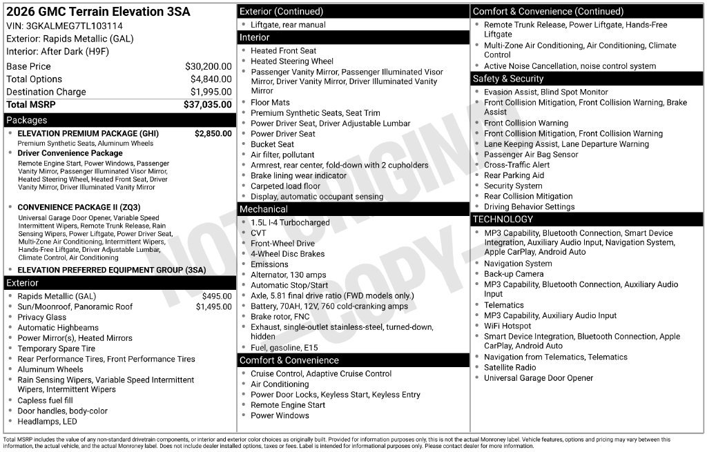 Used 2026 GMC Terrain Elevation w/ Elevation Premium Package FWD image 17