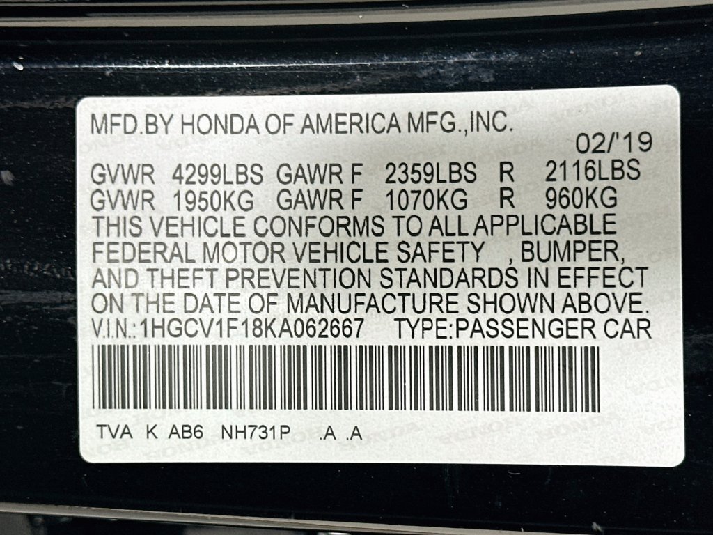 Certified 2019 Honda Accord LX image 30