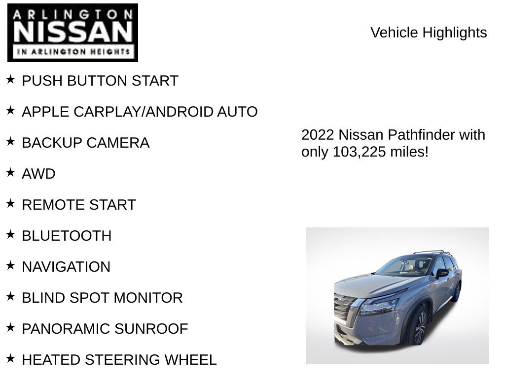 Used 2022 Nissan Pathfinder Platinum w/ Lighting Package (N92) AWD/4WD image 8