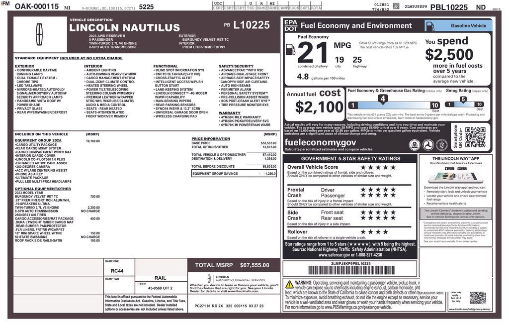 Certified 2023 Lincoln Nautilus Reserve w/ Equipment Group 202A AWD/4WD image 12