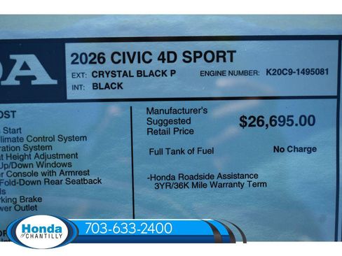 New 2026 Honda Civic Sport image 33