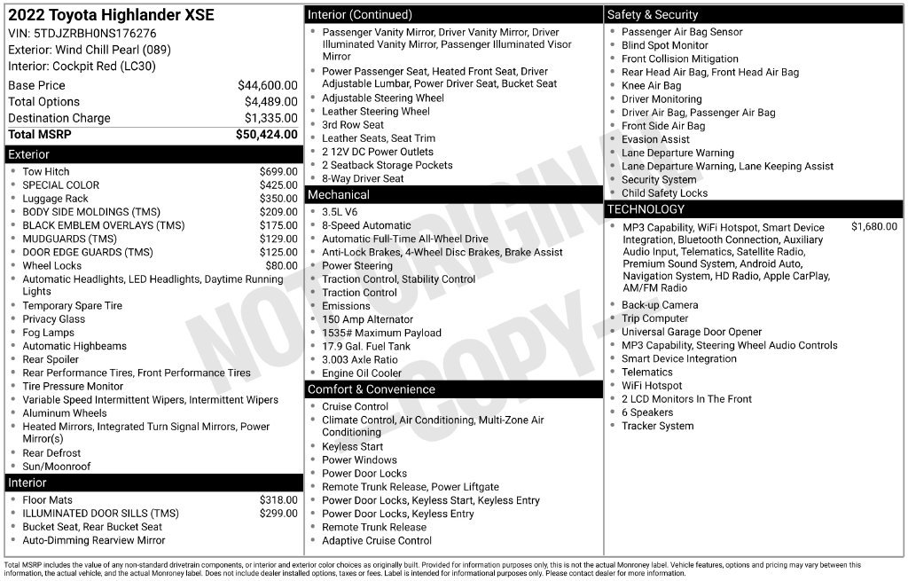 Used 2022 Toyota Highlander XSE AWD/4WD image 27