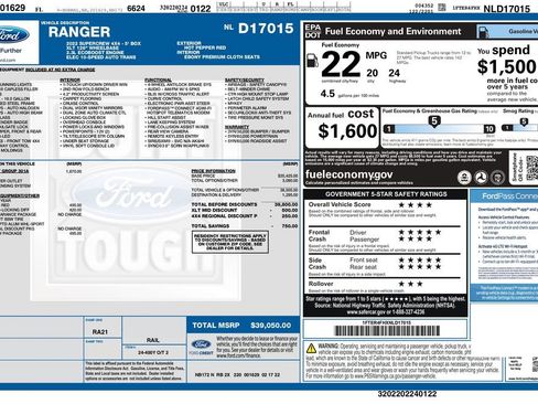 Used 2022 Ford Ranger XLT w/ Equipment Group 301A Mid image 3