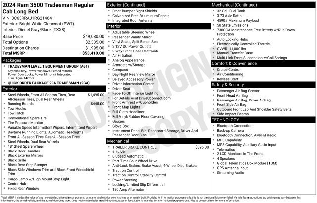 New 2024 RAM 3500 Tradesman AWD/4WD image 23