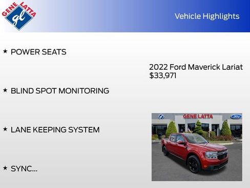 Certified 2022 Ford Maverick Lariat w/ Lariat Luxury Package AWD/4WD image 33