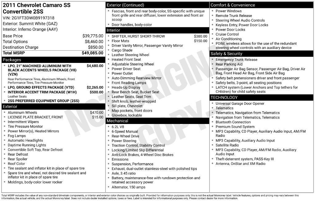 Used 2011 Chevrolet Camaro SS RWD image 23
