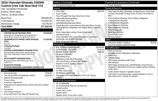 New 2026 Chevrolet Silverado 2500 Custom w/ Custom Value Package AWD/4WD image 4