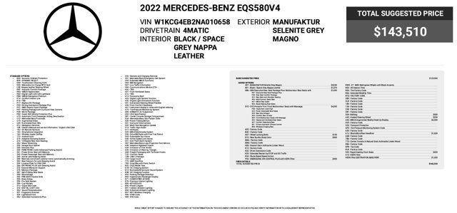 Used 2022 Mercedes-Benz EQS 580 4MATIC Sedan image 4