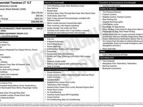 Used 2017 Chevrolet Traverse LT FWD image 1