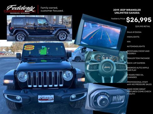 Used 2019 Jeep Wrangler Unlimited Sahara image 2