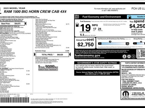 Used 2025 RAM 1500 Big Horn AWD/4WD image 1