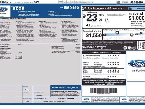 Used 2018 Ford Edge Titanium w/ Technology Package AWD/4WD image 4