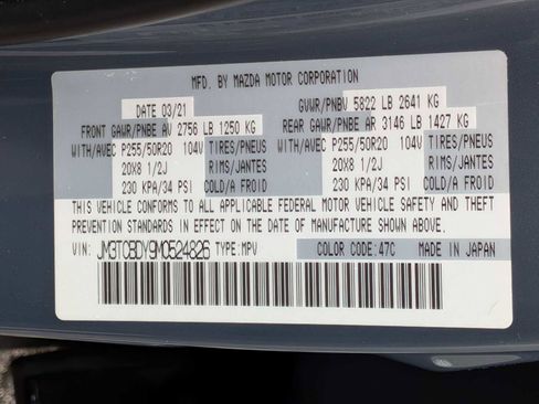 Used 2021 MAZDA CX-9 Carbon Edition image 38