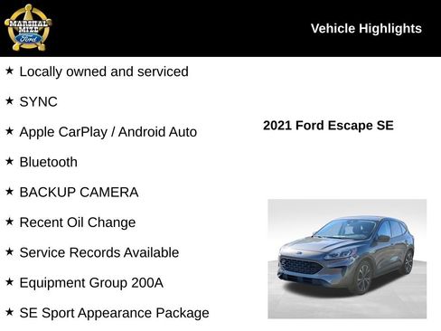 Used 2021 Ford Escape SE w/ SE Sport Appearance Package image 2