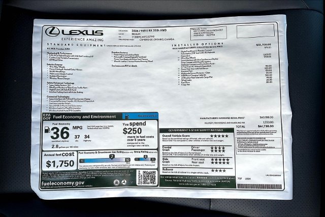 New 2026 Lexus RX 350h w/ Accessory Package (2T) AWD/4WD image 14