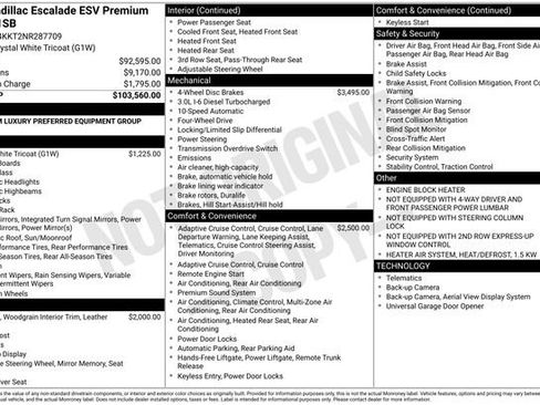 Used 2022 Cadillac Escalade ESV Premium Luxury AWD/4WD image 12