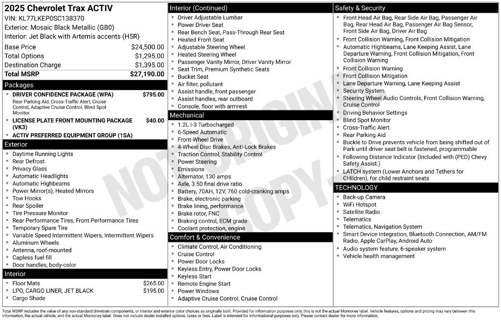 Used 2025 Chevrolet Trax ACTIV w/ Driver Confidence Package FWD image 14