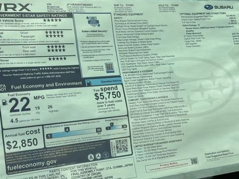 New 2026 Subaru WRX Premium AWD/4WD image 27