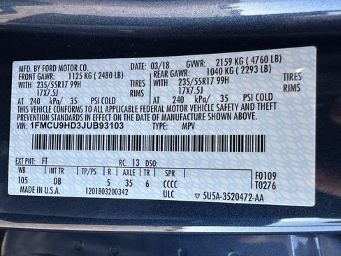 Used 2018 Ford Escape SEL w/ Ford Safe & Smart Package AWD/4WD image 15