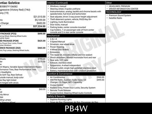Used 2007 Pontiac Solstice Convertible w/ Premium Package RWD image 3