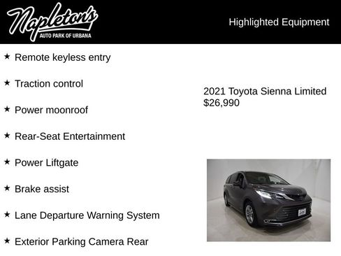 Used 2021 Toyota Sienna Limited image 16