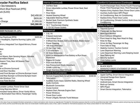 Used 2025 Chrysler Pacifica Select image 44