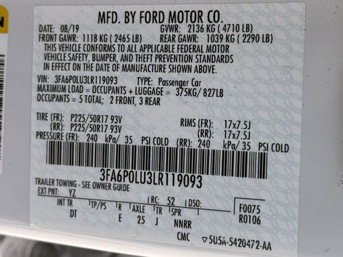 Used 2020 Ford Fusion SE FWD image 34